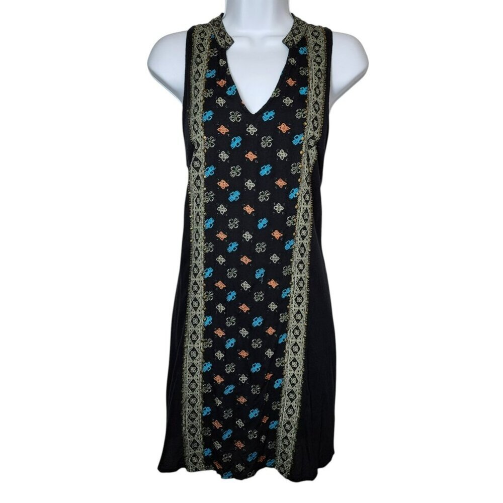 O'Neill Cotton Dress –‎ Sleeveless Boho Style, Red Trim, Size L